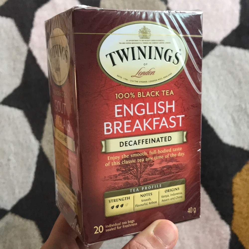 Twinings English Breakfast DECAFFEINATED x 3 boxes